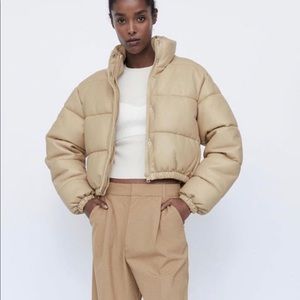 Shein faux leather puffer (Zara dupes)